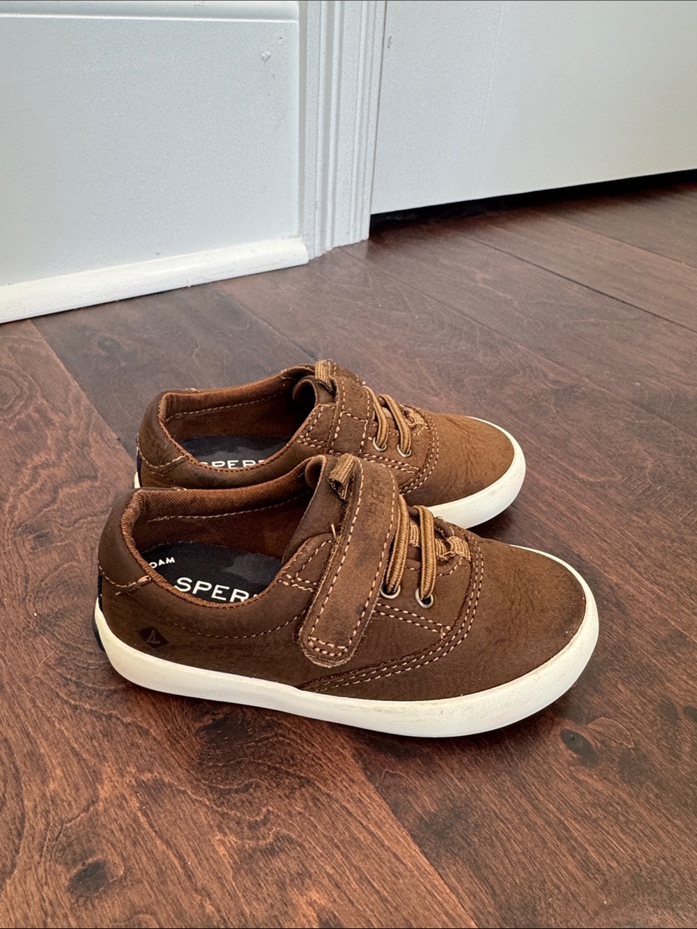 Sperry Leather Baby/Toddler Boys Shoes Boating Vacation Summer Brown, size 7